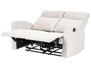 Manual Recliner Living Room Set 3 Seater VERDAL Velvet Beige_1081166