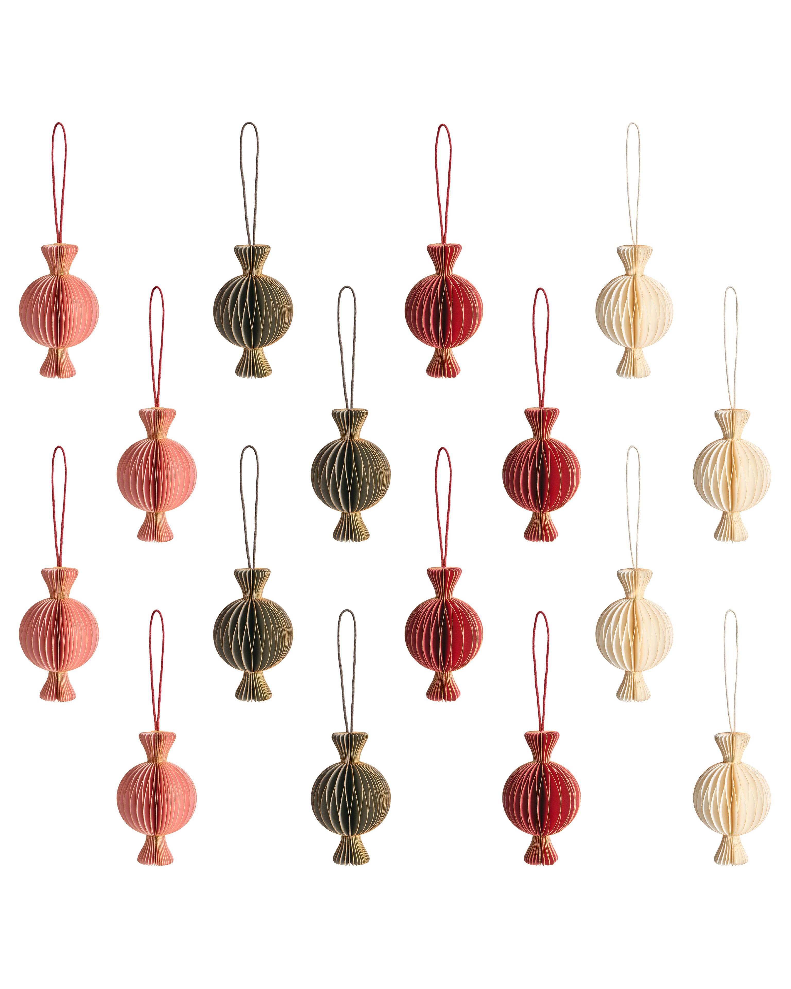 Set of 16 Christmas Tree Ornaments RAUMA Paper Multicolour
