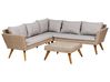 Garden Corner Sofa with Table 6 Seater VITTORIA PE Rattan Grey