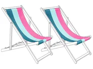 Set of 2 Sun Lounger Replacement Fabrics ANZIO/AVELLINO 113 x 44 cm Multicolour_1073678