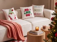 Set of 3 Decorative Cushions EMBERA 45 x 45 cm Multicolour Christmas Motif_1124898