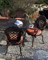 Set of 2 Garden Chairs with Cushions LIZZANO Metal Dark Brown