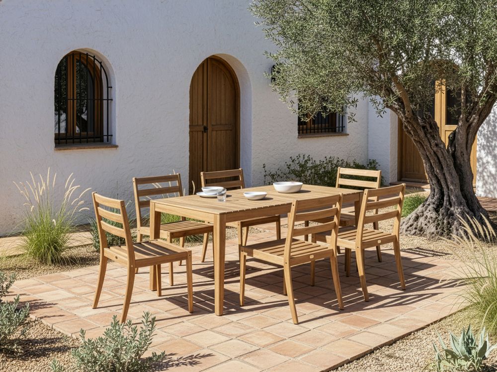 Garden Dining Table CHIOGGIA 90 cm 180 cm Certified Acacia Wood Light Brown