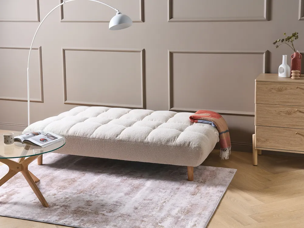 Sofa Bed 2 Seater RISOR Boucle Off-White_1053597