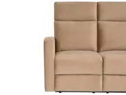 Manual Recliner Living Room Set 3 Seater VERDAL Velvet Light Brown_1081284
