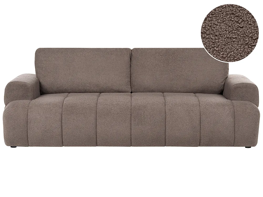Sofa 3-seter NARILLA Bouclé Gråbrun