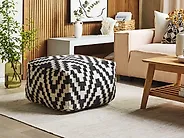 Pouffe KNIDOS Wool Black/ White_1179816