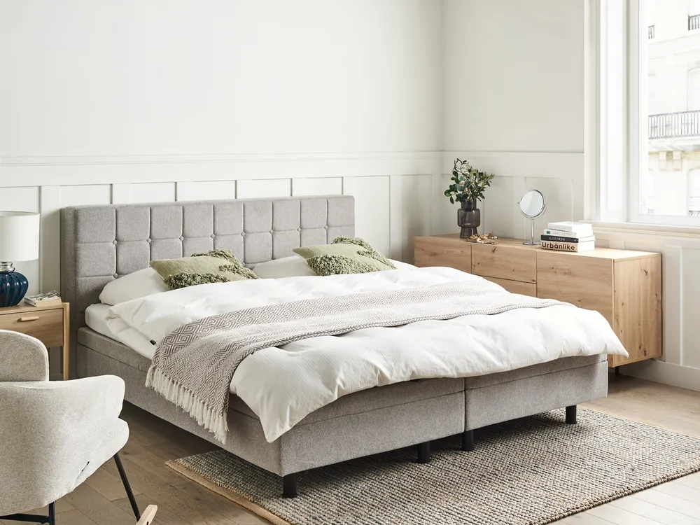 Adjustable Bed Fabric DUKE 180 x 200 cm (EU Super King) Light Grey