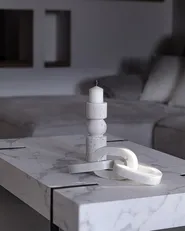 Candle Holder IOANNINA 20 cm Stone White_946451