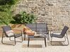 Garden Lounge Set with Table 4 Seater BARREA Metal Black