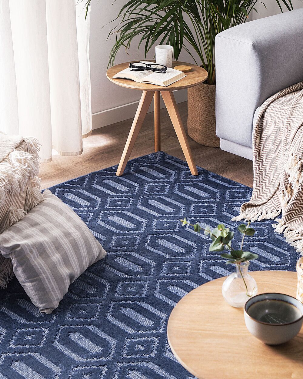 Rug ADATEPE Navy Blue 140 x 200 cm Viscose