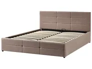 Ottoman Bed MASSOGNES Boucle Taupe 160 x 200 cm_1030467