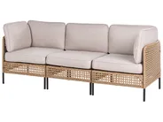 Garden Lounge Set with Table 6 Seater OMEGANA Modular PE Rattan Light Beige_1040892