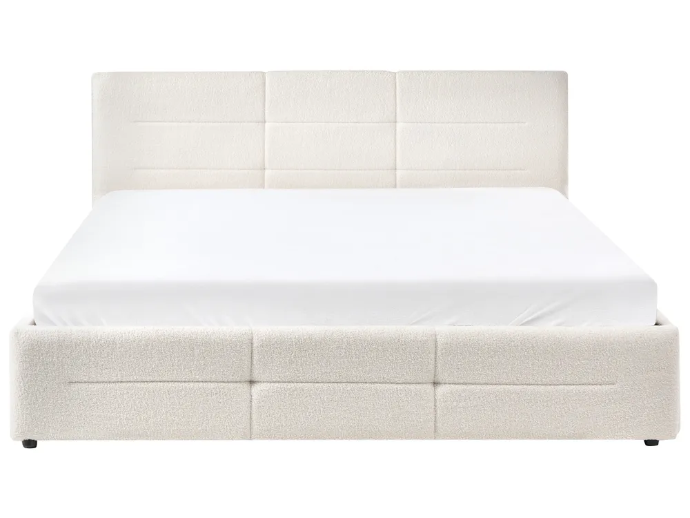 Ottoman Bed MASSOGNES Boucle Off-White 180 x 200 cm_1030382