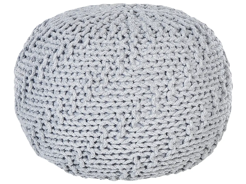 Pouffe PRIENE Cotton Light Grey
