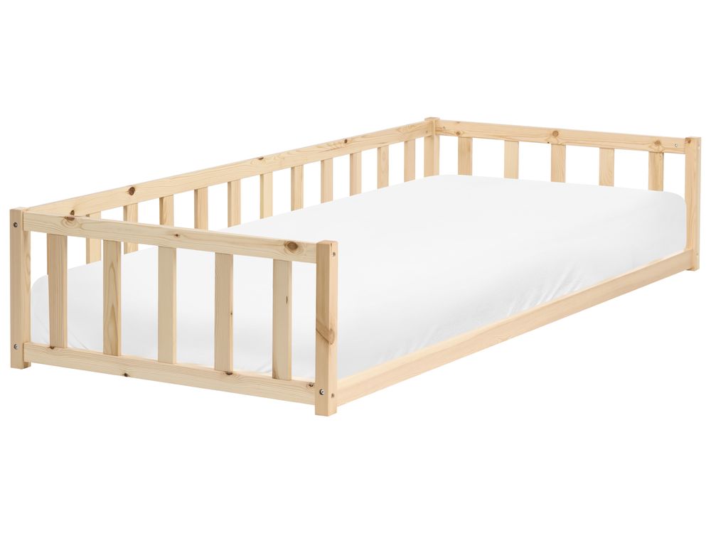 Kids Bed Pine Wood AURIBEAU 90 x 200 cm (EU Single) Light Brown