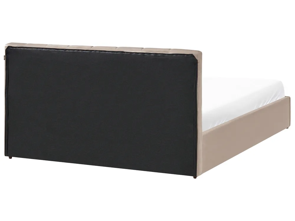 Ottoman Bed DREUX Velvet Taupe 180 x 200 cm (EU Super King)_1012319