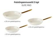 Paistinpannusetti 3 kpl ELITE PRO Luonnonvalkoinen_992767