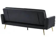 Sofa Bed 3 Seater VETTRE Velvet Black_787977