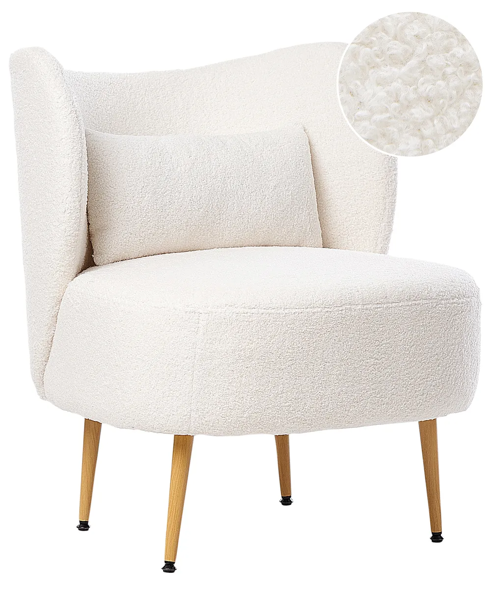 Armchair OTSBY II with Cushion Boucle Off-White