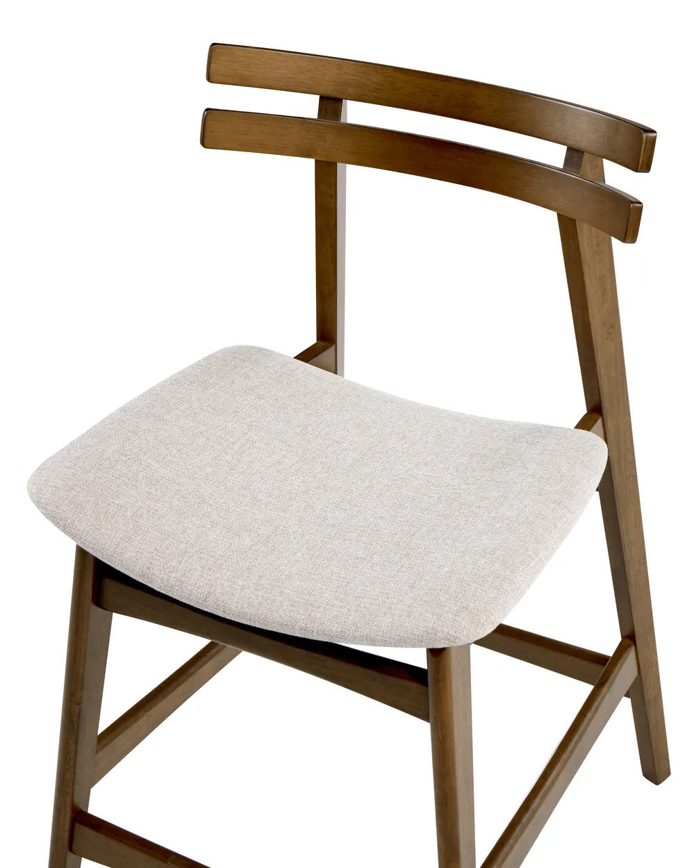 Set med 2 barstolar CYNTHIANA Trä Brun/ Ljusbeige_1060382