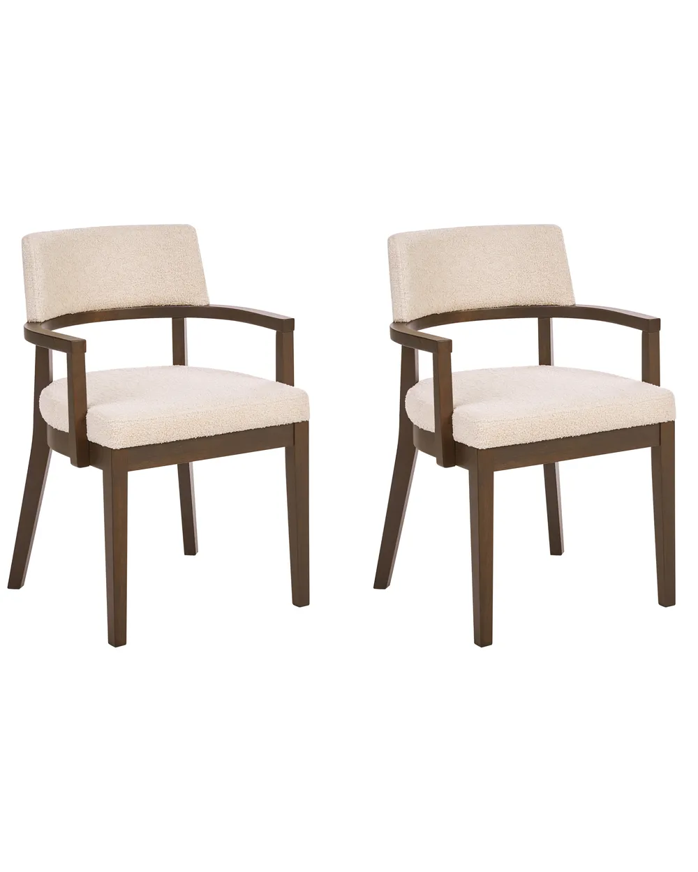 Set of 2 Dining Chairs DALBO Boucle Dark Brown/ Off-White_1068331