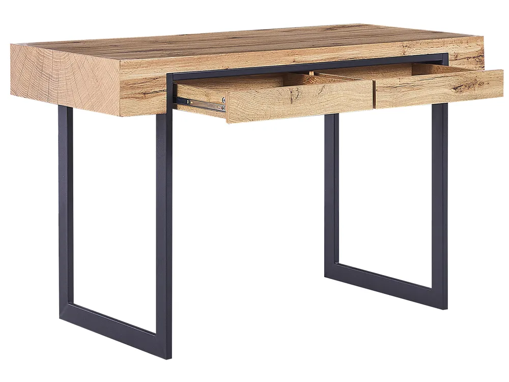Työpöytä VIDA 120 cm 55 cm säilytystila Vaaleanruskea_824547