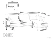 Corner Sofa Bed 3 Seater KAARINA Fabric White Left Hand_1100074