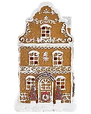 Set med 3 juldekorationer LED RIMPI 21/25/26 cm Hus Brun_1175137