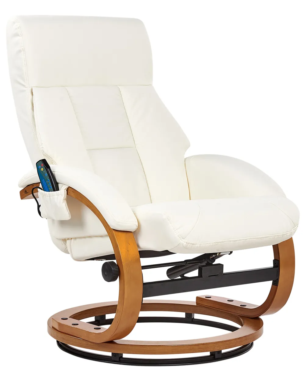 Massagestol FORCE med fotpall Konstläder Vit_964984