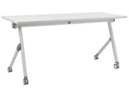 Foldable Office Desk BENDI 160 cm 60 cm with Wheels White_922320