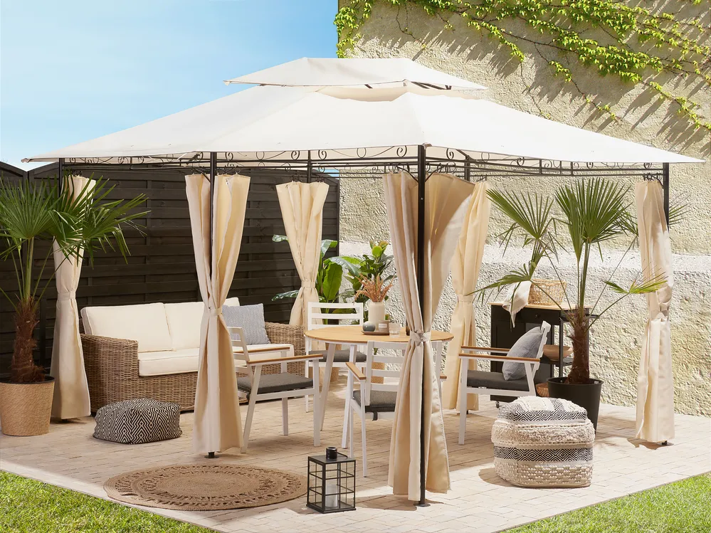 Gazebo COLOS 400 cm 300 cm Metal Beige