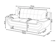 Sofa 3 Seater LEIRA Faux Leather Black_1058524