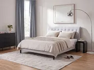 Bed Fabric SAVERNE 160 x 200 cm (EU King Size) Light Grey_708192