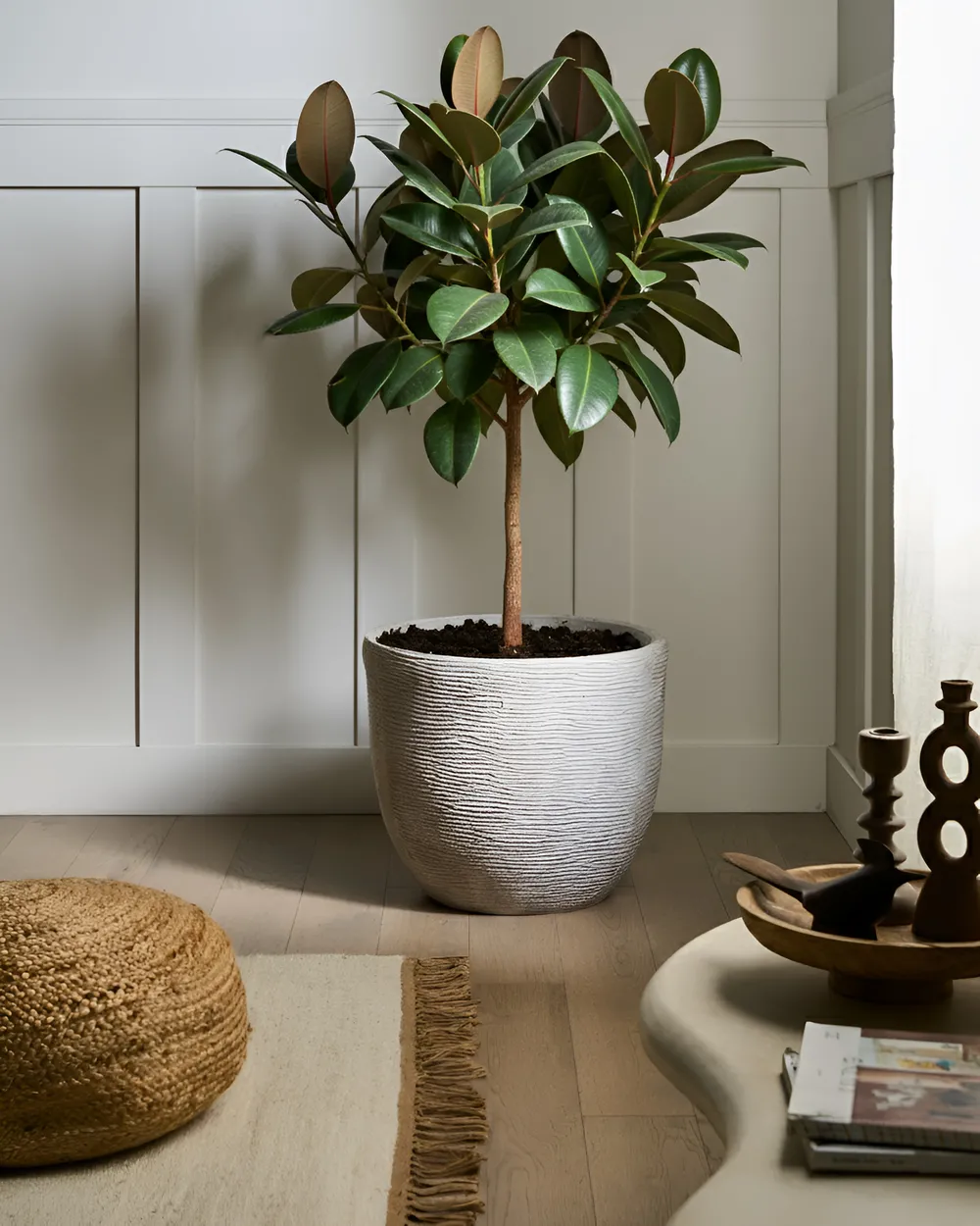 Plant Pot LIXOURI 47 cm Light Grey