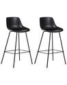 Set of 2 Bar Chairs EMMET Black