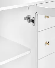 Glass Display Sideboard MILORA 160 cm White_979554