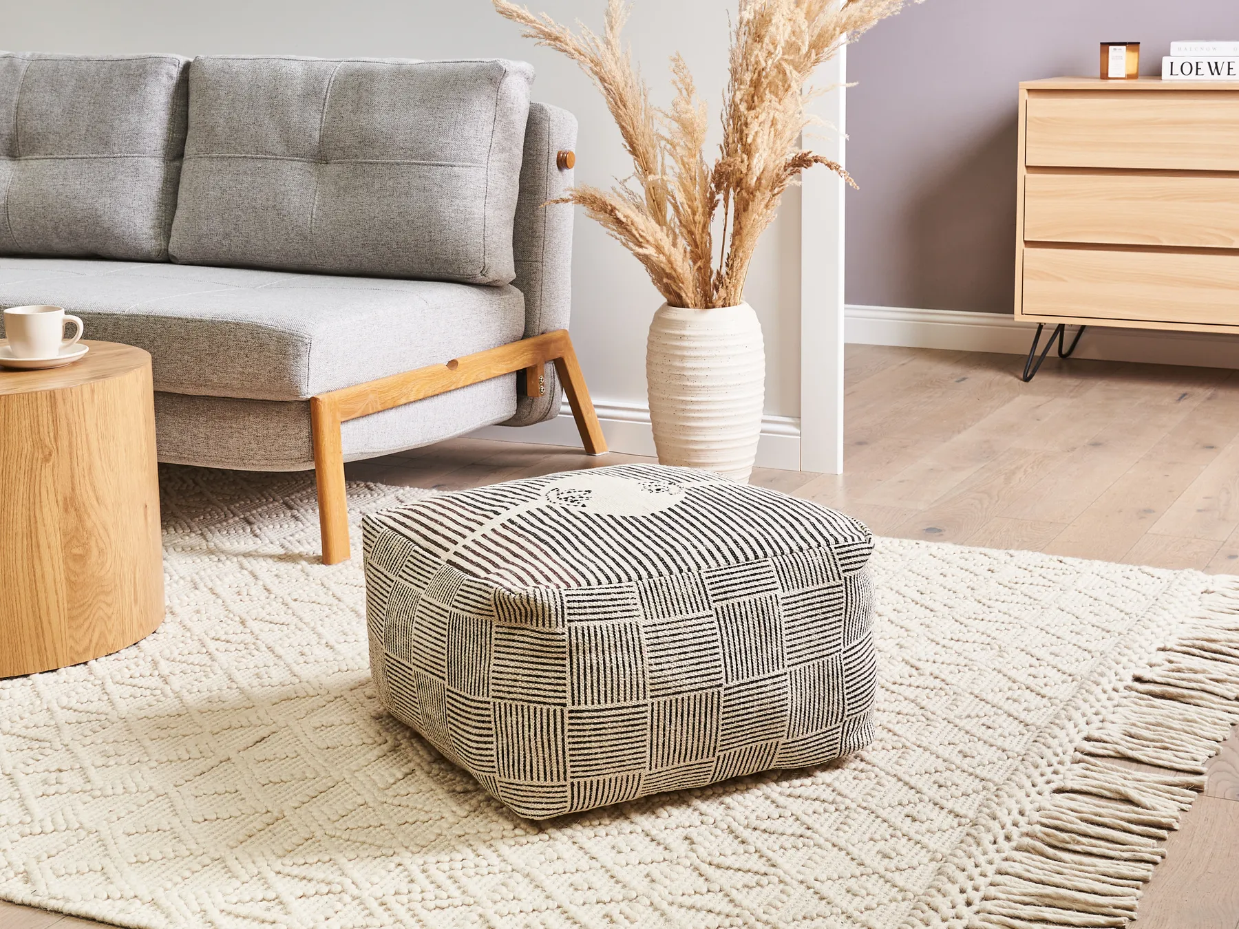 Pouffe LUTZ Cotton Grey_993523