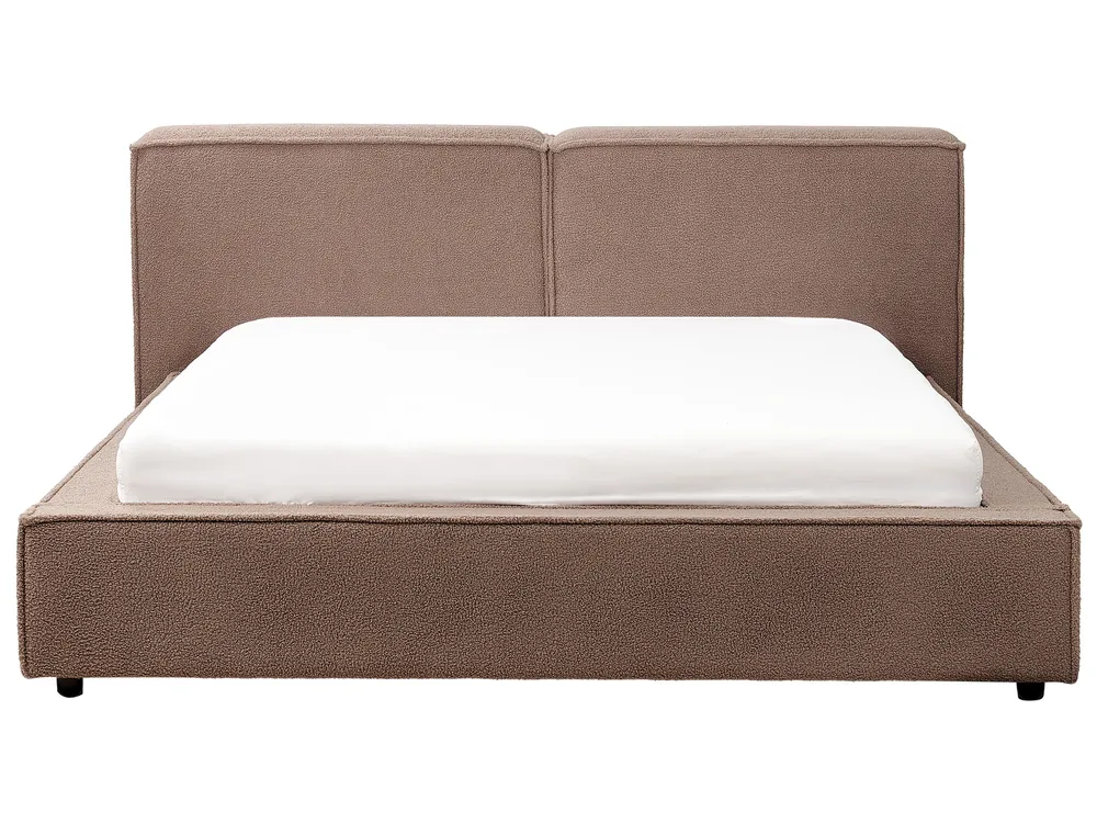 Bed Boucle LINARDS 160 x 200 cm (EU King Size) Brown_937238
