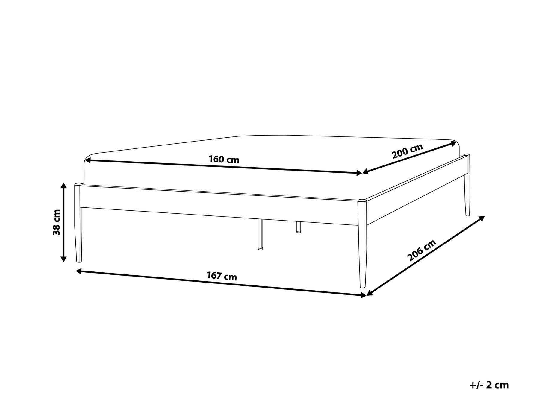 Sänky Metalli VAURS 160 x 200 cm Vaaleanbeige_1165422
