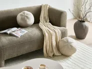 Set of 2 Decorative Cushions SALVIA 33 x 33 cm Velvet Off-White Solid_1079106