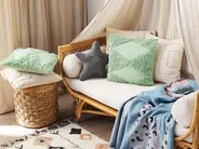 Set of 2 Decorative Cushions RHOEO Cotton 45 x 45 cm Light Green_840153