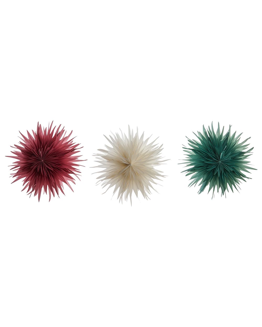 Set of 3 Hanging Decorations LED GROVLAN 41 cm Star Multicolour