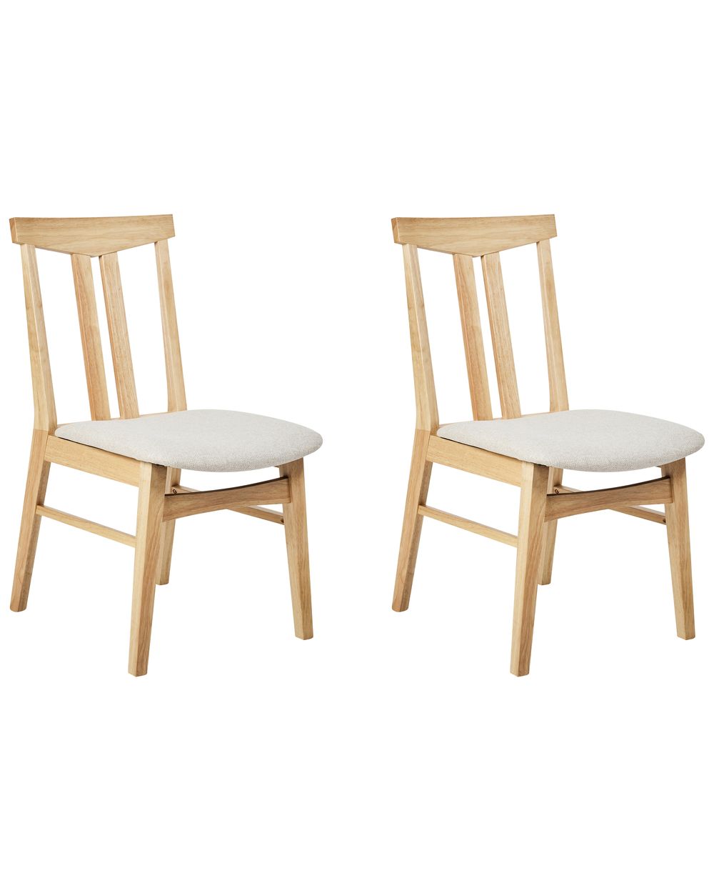 Set med 2 matstolar AVALON Trä Ljusbeige