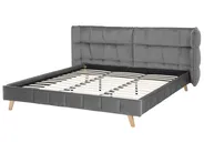 Säng med lamellram Sammet SENLIS 180 x 200 cm Grå_740792