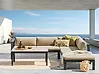 Garden Corner Sofa with Table 5 Seater MESSINA Metal Sand Beige Left Hand