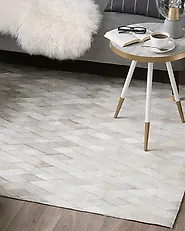 Matta MALDAN Beige 160 x 230 cm Läder_1179253