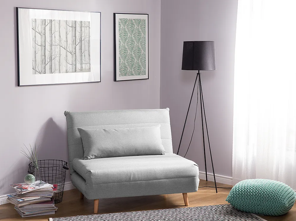 Single Sofa Bed SETTEN Fabric Light Grey_1153725
