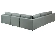 Modular Corner Sofa 5 Seater KIVVIK with Ottoman Fabric Green Left Hand_1045846