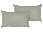 Set of 2 Decorative Cushions SASSAFRAS 30 x 45 cm Linen Light Grey Solid_906657